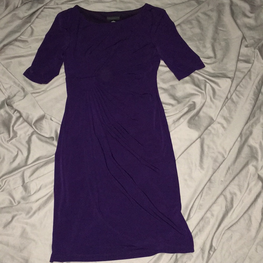 Plum faux wrap dress